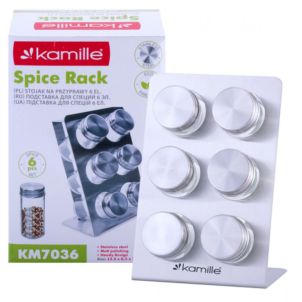 Набір для спецій на підставці Kamille KM-7036 7 предметів