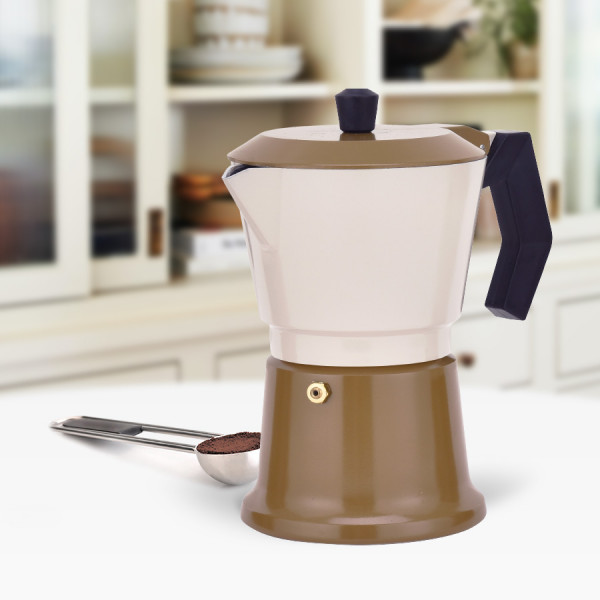 Кавоварка гейзерна Maestro МR-1657-3 Beige 150 мл 3 чашки бежева