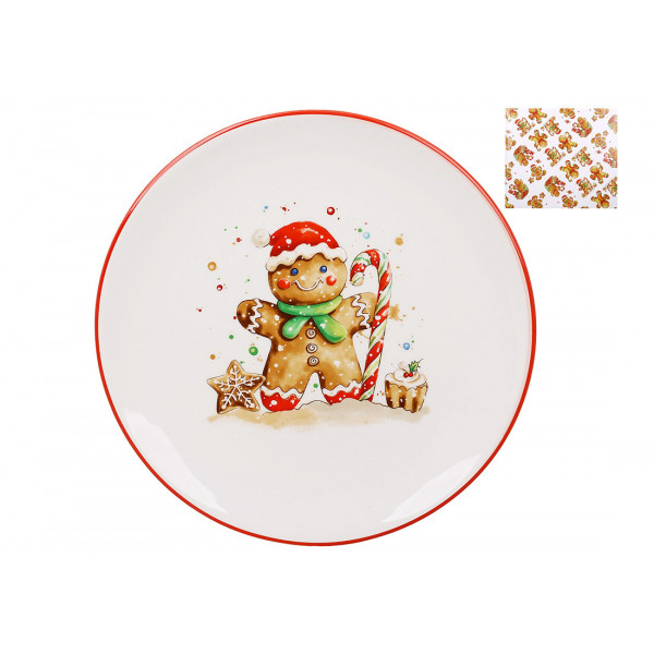 Тарілка керамічна BonaDi Пряничний чоловічок DM810-X 24 см