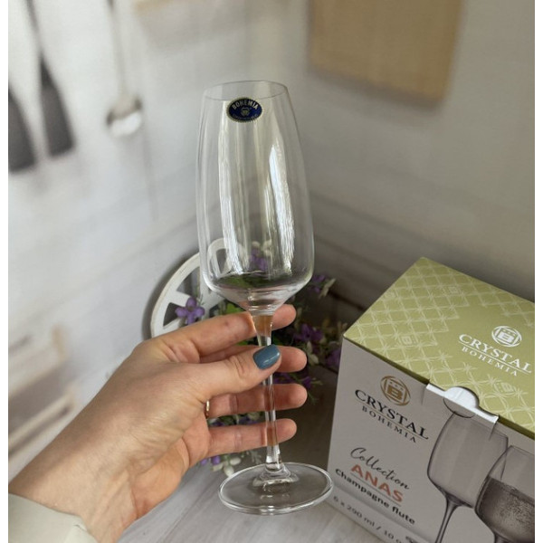 Набір весільних келихів для шампанського Bohemia Anas 1SJ60/290-2 290 мл 2 шт