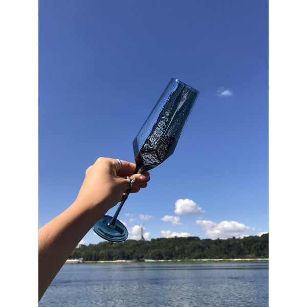 Бокал для шампанського OLens Дзеркальна бірюза 2374017-1 200 мл