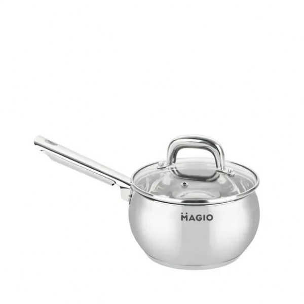 Ківш із кришкою Magio MG-1203 16 см 1.9 л сріблястий