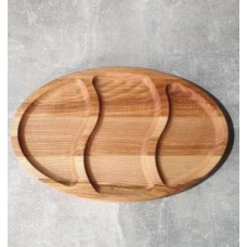 Менажниця овальна Дерево Карпат Т-23-Дуб 3 секції 25х35 см