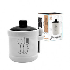 Банку для меду з дерев'яною ложкою SNT Bon appetit 700-04-17 450 мл