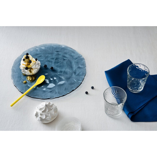 Скляне Блюдо 33 см Diamond Ocean Blue Bormioli Rocco 431260-F-26321990
