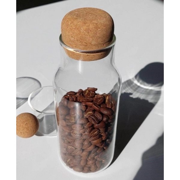 Пляшка із пробковою кришкою для зберігання Olens Cork 102-355 650 мл прозора
