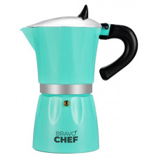 Кавоварка гейзерна Bravo Chef BC-12100-6 300 мл 6 чашок бірюзова