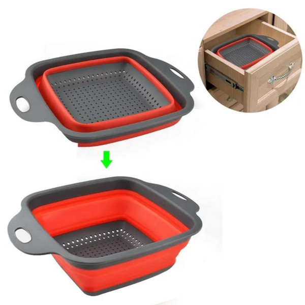 Друшляк складний силіконовий Frico FRU-090-Red 29 см червоний