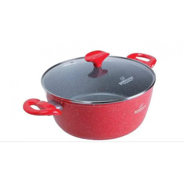 Каструля зі скляною кришкою Bohmann BH-7357-20-red 20 см 2 л