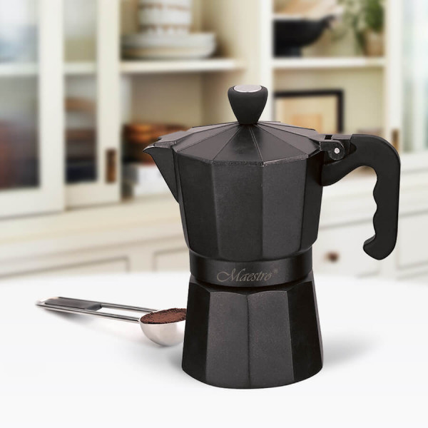 Кавоварка гейзерна Maestro MR-1666-3-BLAСK 150 мл 3 чашки