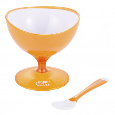 Креманка з ложкою Gipfel Lumino GP-9481 10х10 см помаранчева