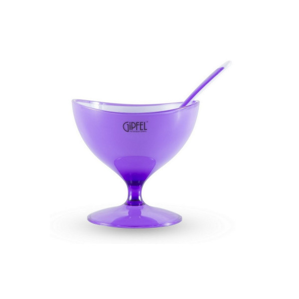 Креманка з ложкою Gipfel Lumino GP-9482 10х10 см фіолетова