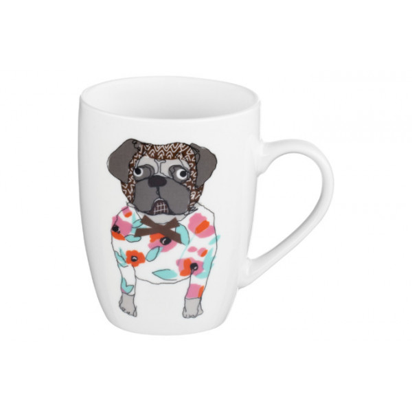 Кружка Ardesto Pug AR-3403 330 мл біла