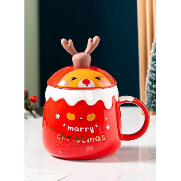 Кружка з кришкою новорічна Merry Christmas 1 13698 450 мл
