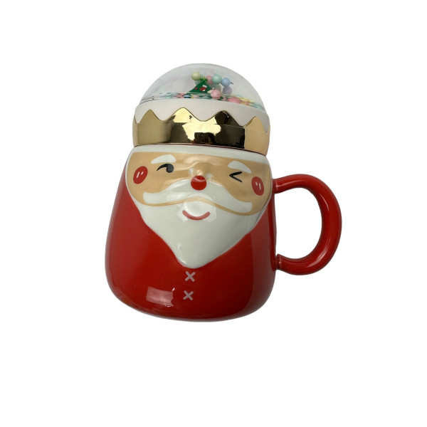 Кружка з кришкою новорічна Merry Сhristmas 4 90399 470 мл (уцінка)