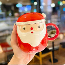 Кухоль з кришкою новорічна Santa Claus 2 13715 350 мл