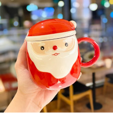 Кухоль з кришкою новорічна Santa Claus 3 13716 350 мл