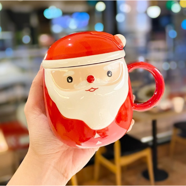 Кухоль з кришкою новорічна Santa Claus 3 13716 350 мл