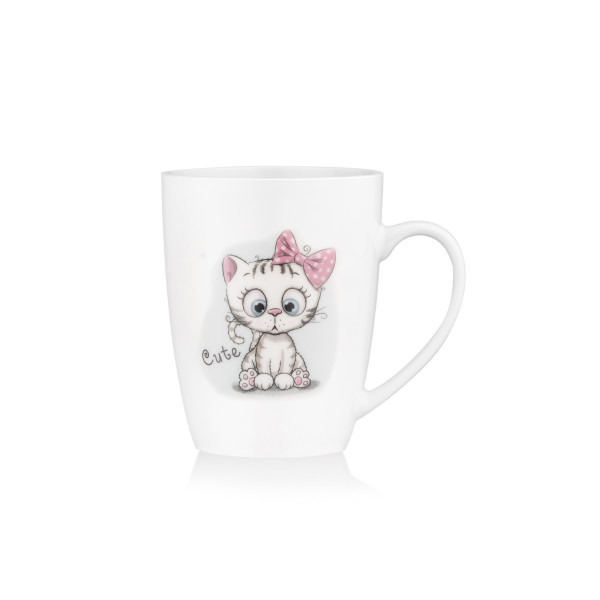 Кружка з ложкою Ardesto Cute AR3040BS 320 мл біла
