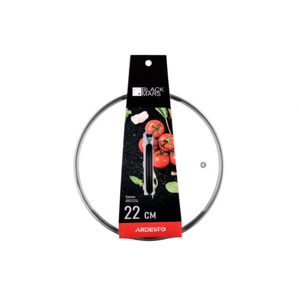 Кришка скляна з ручкою Ardesto BlaСk Mars AR-0724-SL 24 см