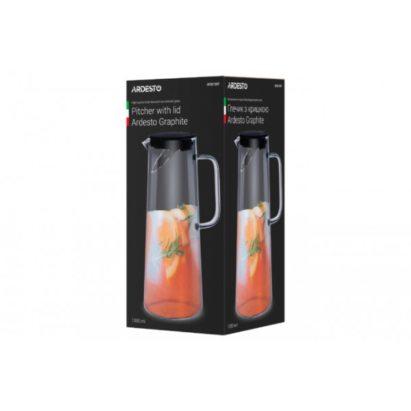 Глек з кришкою Ardesto Graphite AR-2613-GR 1.35 л