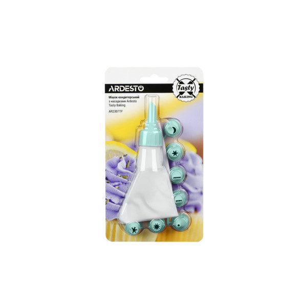 Мішок кондитерський з насадками Ardesto tasty baking AR-2307-TP блакитний