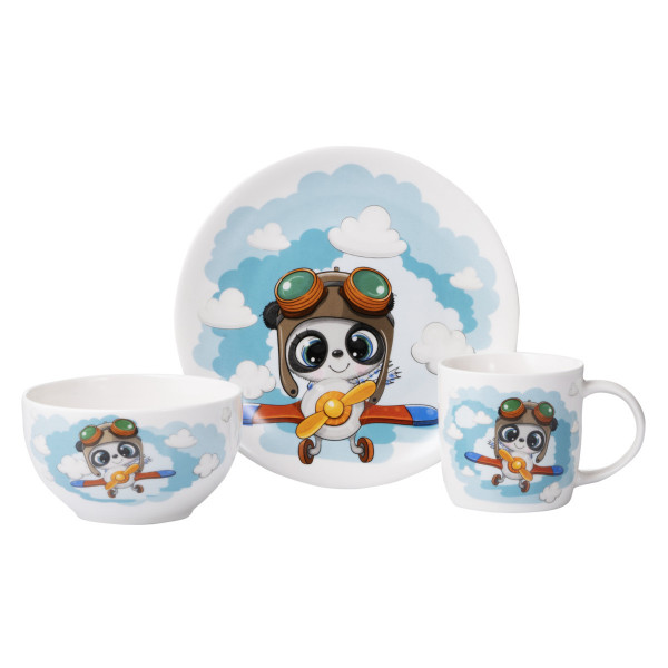 Набір дитячого посуду Ardesto Panda pilot AR-3451-PS 3 предмети