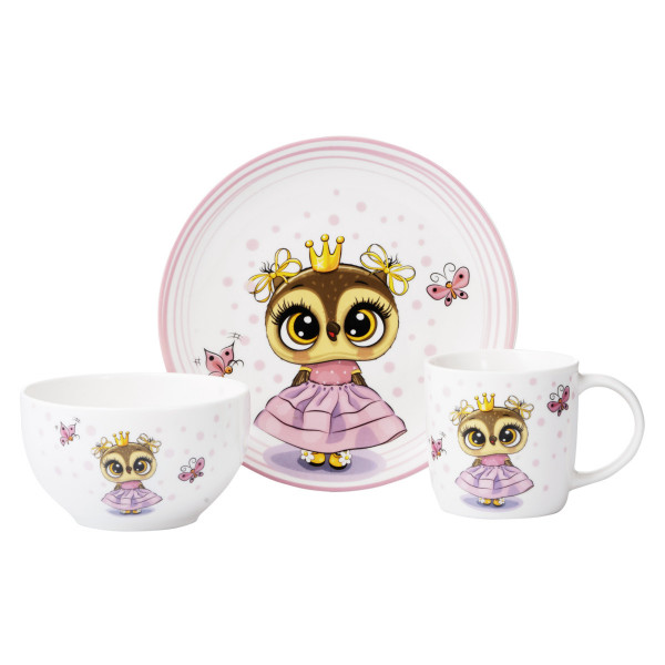 Набір дитячого посуду Ardesto Princess owl AR-3453-OS 3 предмети