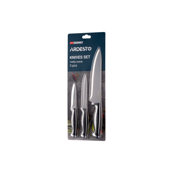 Набір ножів Ardesto Gemini Gourmet AR-2103-BL 3 предмети чорний