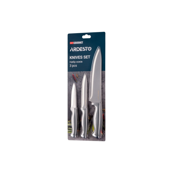 Набір ножів Ardesto Gemini Gourmet AR-2103-GR 3 предмети сірий