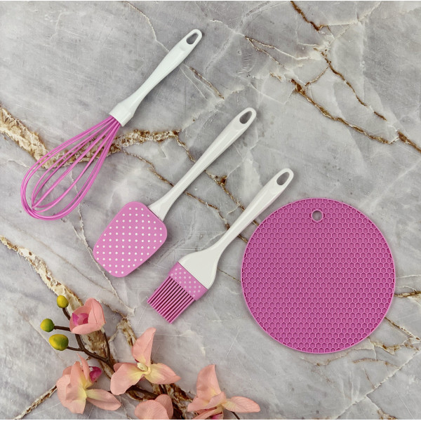 Набір силіконовий A-Plus AP-1956-pink 4 предмета