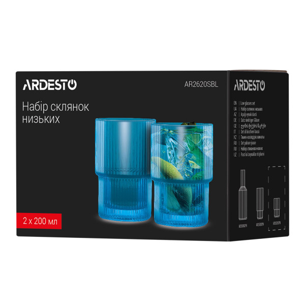 Набір склянок низьких Ardesto AR2620SBL 200 мл 2 шт блакитний