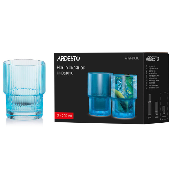 Набір склянок низьких Ardesto AR2620SBL 200 мл 2 шт блакитний