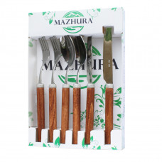 Набір столових приборів Mazhura Wood Walnut MZ-505661 6 предметв
