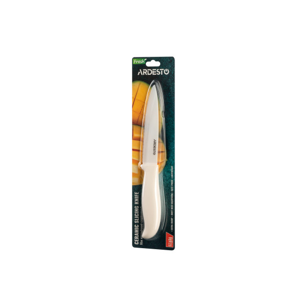 Ніж слайсерний Ardesto Fresh AR-2124-CW 12.5 см білий