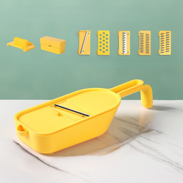 Овочерізка універсальна з насадками Frico FRU-292-Yellow 10.5х29.5 см жовта