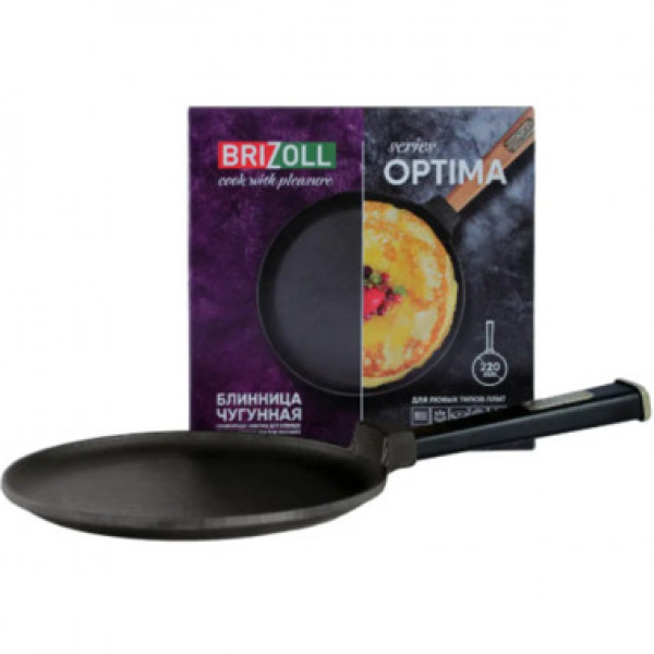 Сковорода млинець Brizoll Optima Black O-2215-Р1 22 см