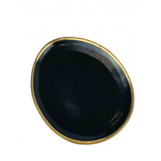 Тарілка овальна Декор Кераміка Graphite Gold ГГ-161 22х26 см чорна
