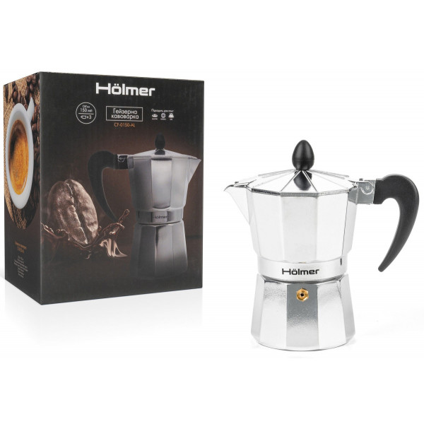 Гейзерна кавоварка Holmer CF-0300-AL 6 чашок 300 мл