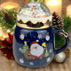 Кружка з кришкою новорічна Santa Claus 13660 400 мл синя
