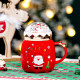 Кружка з кришкою новорічна Santa Claus 13661 400 мл червона