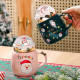 Кружка з кришкою новорічна Santa Claus 13662 400 мл рожева