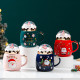 Кружка з кришкою новорічна Santa Claus 13663 400 мл зелена
