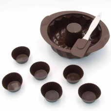 Набір форм для випікання мафінів Lessner Chef Choco 10257 8 предметів коричневий