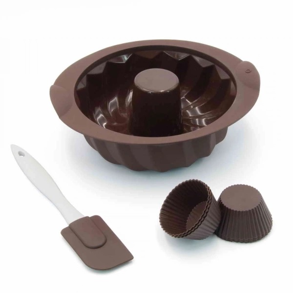 Набір форм для випікання мафінів Lessner Chef Choco 10257 8 предметів коричневий