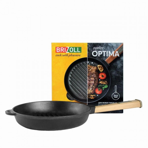 Сковорода-гриль чавунна Brizoll Optima O2440G-P 24 см