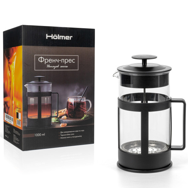 Френч-прес Holmer Honeyed FP-01000-PB 1000 мл чорний
