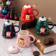 Кружка з кришкою новорічна Merry Christmas 13665 400 мл червона