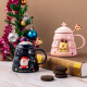 Кружка з кришкою новорічна Merry Christmas 13667 400 мл синя