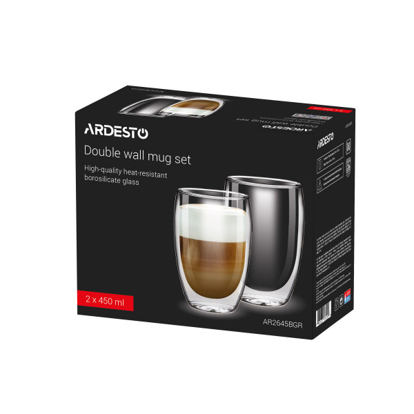 Набір склянок із подвійними стінками високих Ardesto AR2645BGR 450 мл 2 шт